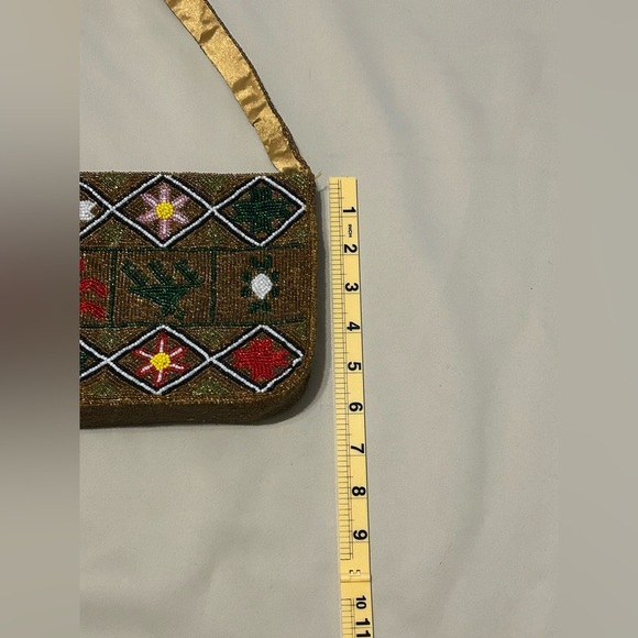 Unique Handcrafted Golden Beaded Purse - Picture 11 of 13